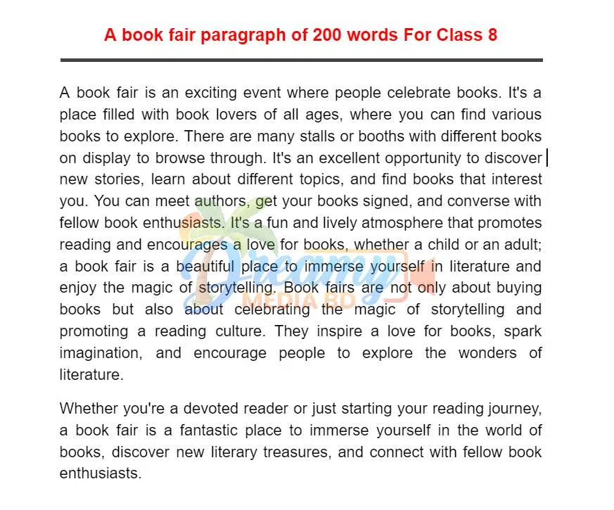 A book fair paragraph